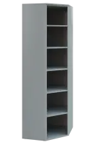 V 6 - 7 kancelářská skříň, rohová, 2150x700x700, šedá